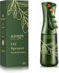 Glass Olive Oil Sprayer for Cooking 7.5 oz (Olive Green & Gold) | Oil Mister, Kitchen Refillable Continuous Oil Spray Bottle for Air Fryer, Portion Control, Leak Proof