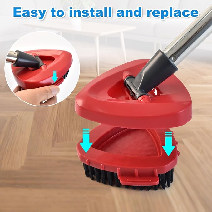 Mop Scrub Brush Head for O-Cedar RinseClean Scrubber Mop Attachment 2-Pack | Upgraded full bristles, no hollow center. Fits O-Cedar RinseClean 2-Tank spin mop. Fits cedar mop replace head scrubber