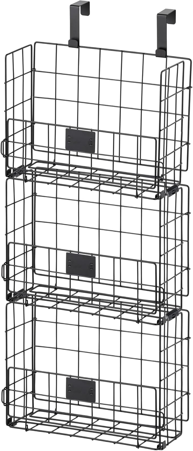 IRIS USA Over The Door Organizer, 3 Pack, Hanging or Wall Mount Wire Basket | Spice Rack Bathroom Cabinet Closet Laundry Pantry Door Organizer, Wall Baskets, Durable Easy Assembly