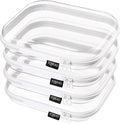YQBRAO 4-Pack Clear Diaper Bag Organizer Pouches, 1.2mm Ultra-Thick PET Travel Pouches for Toiletries & Makeup, Rigid Self-Standing Bags with YKK Zippers, TSA Approved