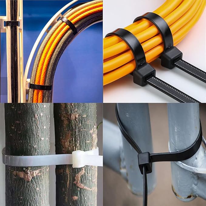 Superun Black Zip Ties 20 Inch 120 Lbs UV resistant Cable Ties 50 Pack | Self-locking,Width 0.3",Max Bundle Diameter 4.1",Industrial Grade,fireproof,Heavy duty,For indoor and outdoor