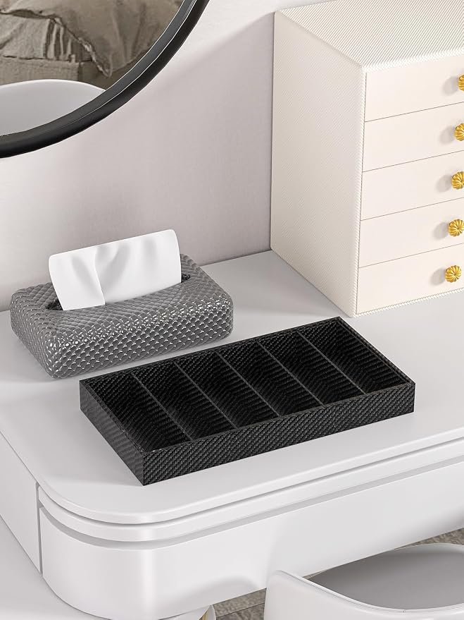 Sunglass Organizer Tray,Eyeglass Storage for Multiple Glasses,Jewelry and Sunglasses Drawer Organizer (Carbon Fiber 1)