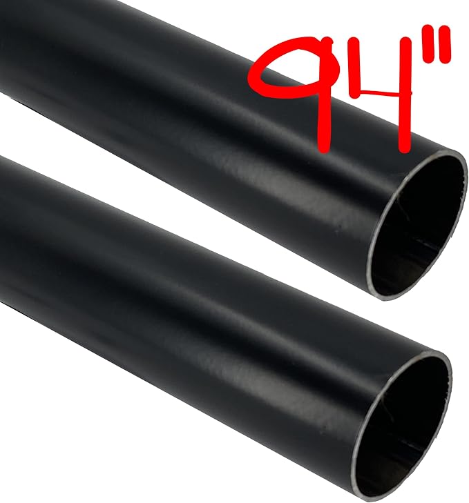 94" HEAVY DUTY Round Closet Rod | 32mm Diameter | Black Clothes Pole | 4 Pack