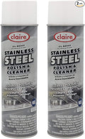 CLAIRE CL841 Stainless Steel Polish and Cleaner Oil Based Aerosol Spray, 2 Pack