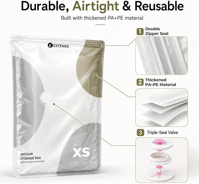 Travel Vacuum Bags with Electric Pump: 9 Pack XS/S/M/L Vacuum Seal Bags for Clothes, up to 80% Space Saver Compression Packing Bags for Suitcase, Carry-On, Cruise, Dorm & Seasonal Storage