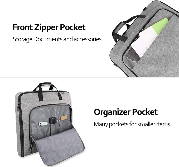 MATEIN Carry On Garment Bags for Travel, Water Resistant Hanging Suit Bag | Foldable Garment Luggage, Wrinkle Free, Suitcase Cover, Detachable Strap, For Men Women, For Suit Gown Overshirt Sweater
