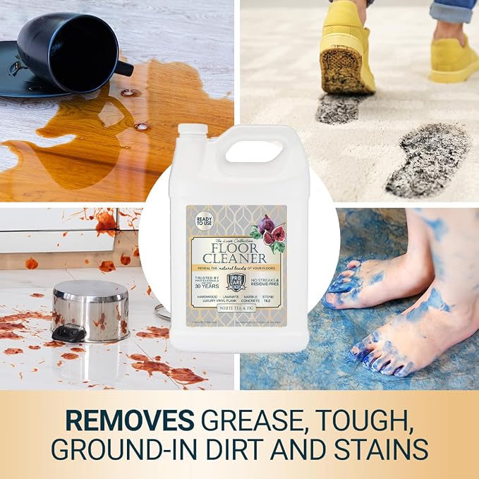 ProCare White Tea & Fig Floor Cleaner (Made in USA) | Vinyl, Wood,Tile, Stone & Laminate Floor Cleaner For Mopping, Household Supplies,Cleaning Solution For Kitchen & Bathroom-1 Gal (128 Fl Oz)