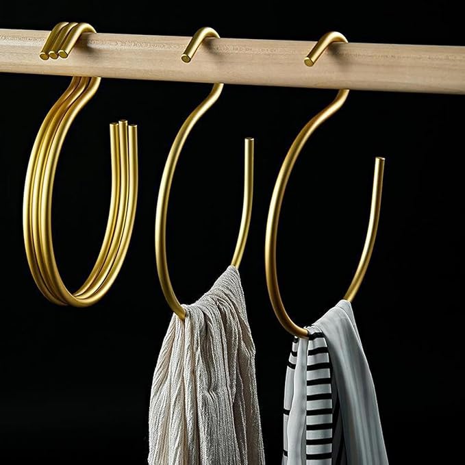 4Pcs Scarf Hanger Gold,Scarf Ring Hangers,Multi-Purpose Circle Storage Hook,for Baseball Caps,Belt,Ties,Belts,Scarves,Shawls