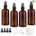 Amber Glass Spray Bottles, 4 oz Small Spray Bottles Fine Mist, Set of 4 (Amber)