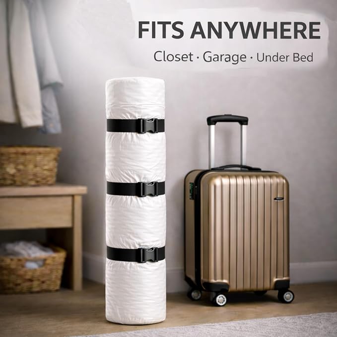 Memory Foam Mattress Vacuum Bag for Moving and Storage – Heavy Duty Compression Bag with Straps, Vacuum Bag for Memory Foam Mattress (Queen/Full, 3 Straps)