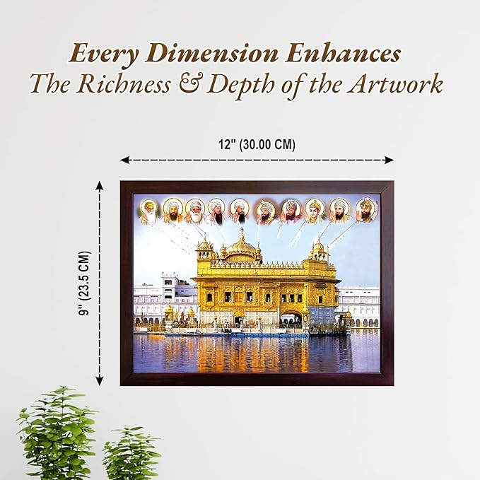 Lord Sikh Guru poster print with frame for Home Decor and Gifting Purpose (229-34)