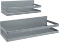 Uten Magnetic Spice Rack for Refrigerator 2 Pack, Strong Heavy Duty Metal | Magnetic Schelves capacity of up to 23lbs, Spice organizer, 16"*4.5" and 12"*4", gray textured