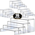 Aheroi Acrylic Risers Display Stands, Acrylic Stands for Display 16Pcs 4Set | Clear Risers Display Stands, Acrylic Display Shelf,Dessert Table Display Set Cupcake Candy Shoe Showcase Stands (7”L~8”L~9”L)