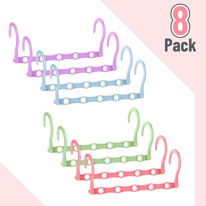 Mr. Pen- Space Saving Hangers, 8 pcs, 360° Rotating Hooks | Magic Cascading Hanger Organizer with 5 Enclosed Slots, Closet Organizers and Storage for Clothes