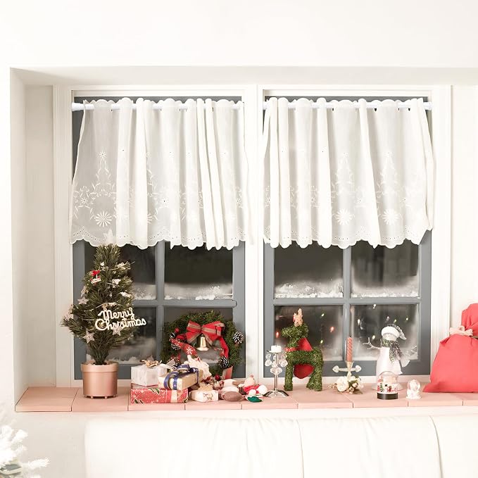 MEXAU White Tension Curtain Rod 16 - 28 inch Spring Tension Rod Curtain Rod Adjustable Spring Rod Extendable Tension Rod for Kitchen, Bathroom, Window, Closet.
