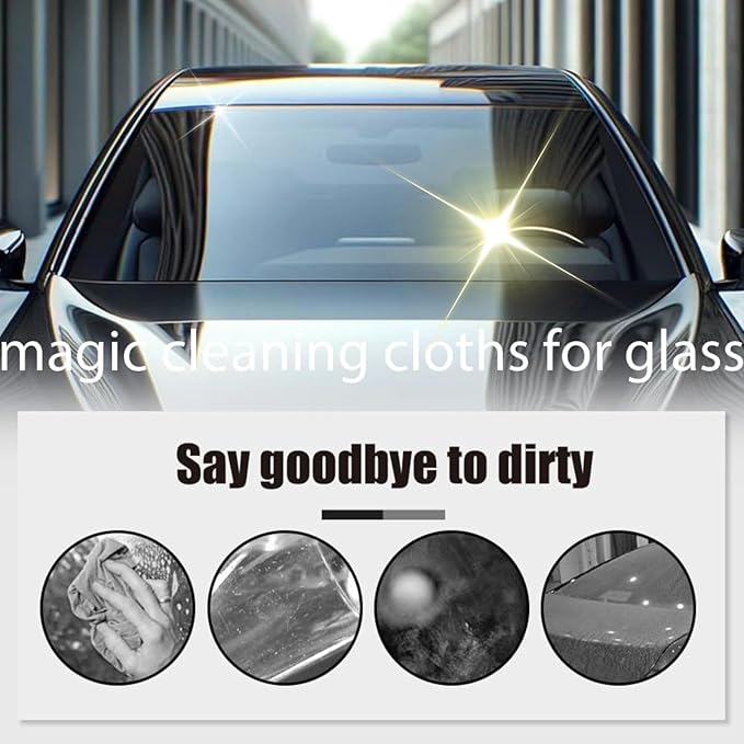 Magic Cleaning Cloth, Microfiber Cleaning Cloth, Reusable, Lint Free, Streak Free, Absorbent & Machine Washable Multipurpose for Cars, Windows, Glass, Mirrors & Kitchen (11.8×15.7in, 5pcs)