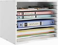 Bamjoy Bamboo 5 Tier Desktop Organizer, Paper Organizer Mail Sorter, File Holder Letter Document Storage with Adjustable Shelves for School Home Office, White