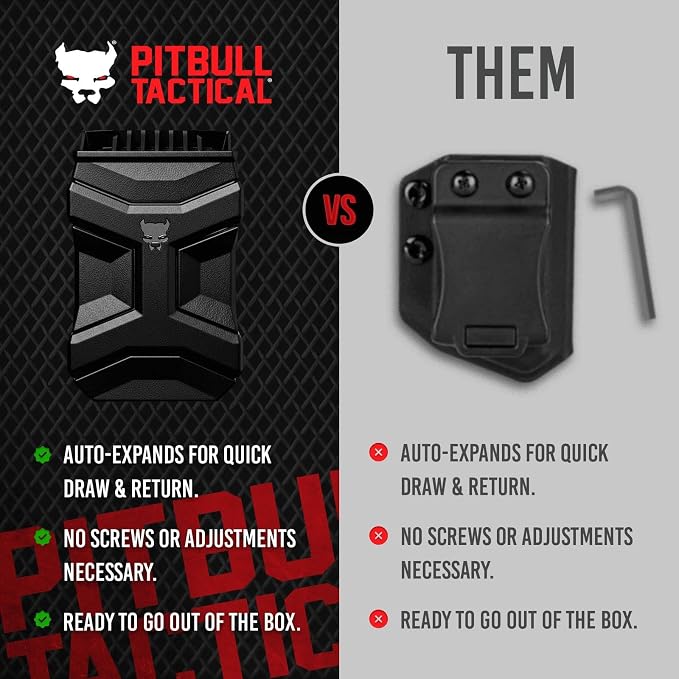 Gen 2 Universal Mag Carrier – Ambidextrous IWB/OWB Mag Pouch for Single & Double Stack Magazines. Fits Glock, 1911, S&W, Sig Sauer, Beretta & More.