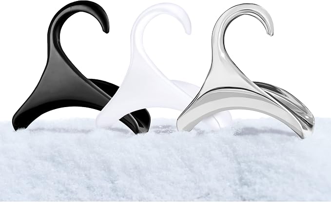 Bag-a-Vie Purse Hanger for Closet - Handbag Organizer Hooks for Hanging Bags & Purses, Protecting Bag Shape & Organizing Space (3 Hangers, White Plastic)