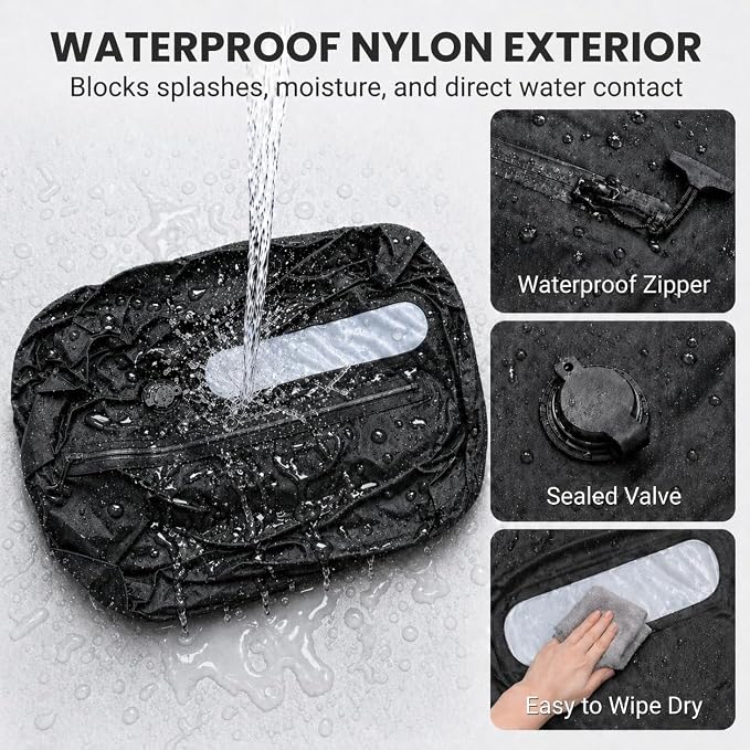 Travel Vacuum Compression Bag for Clothes, 32L Reusable Waterproof TPU Packing Organizer, Vacuum Bag for Suitcase & Carry-On, Fits Backpacks & Duffels (1 Bag, No Pump)