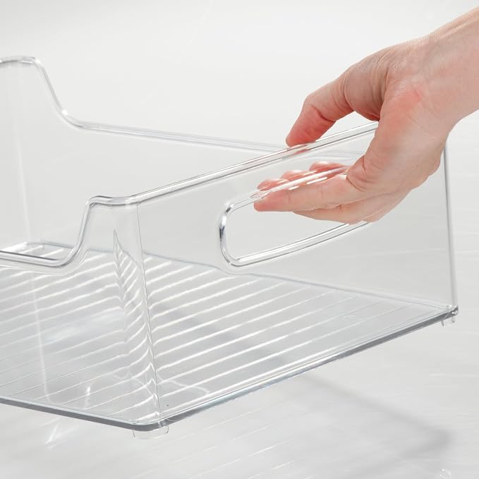 iDesign Stackable Clear Plastic Storage Bin, 4-Pack | Kitchen Organizers, For Fridge, For Cabinet, For Pantry