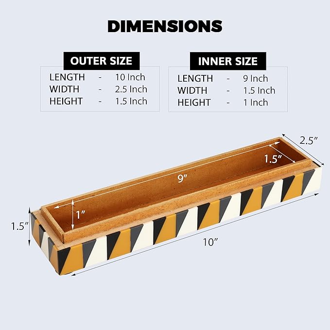 Handicrafts Home Decorative Storage Box with Lid, Decorative Remote Control Box, Slim Coffee Table Storage Box, Decorative Box for Shelf, Desk & Living Room Decor, Puzzle Guild 10 x 2.5 x 1.5 Inch