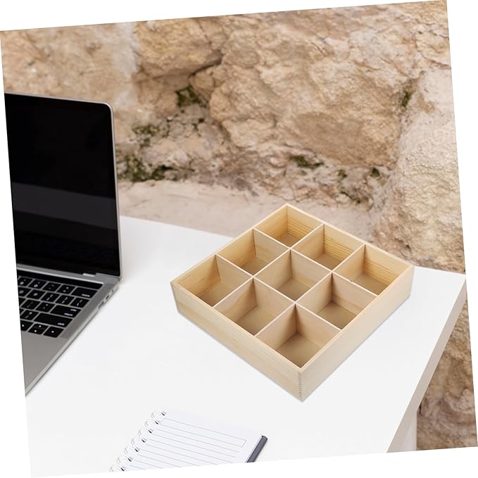 Desktop Organizer Wooden Jewelry Storage Box Compartments for Cosmetics Design Versatile Wooden Organizer for Desktop Vanity Table Simple Aesthetic