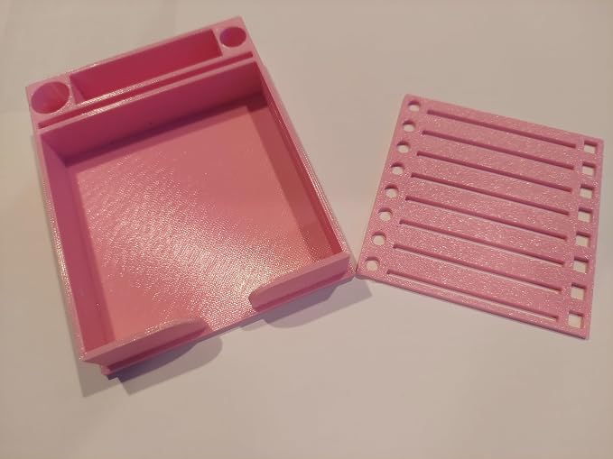 Generic Sticky Note Holder w/Stencil (Pink) - 3.4" x 4" - Note Holder