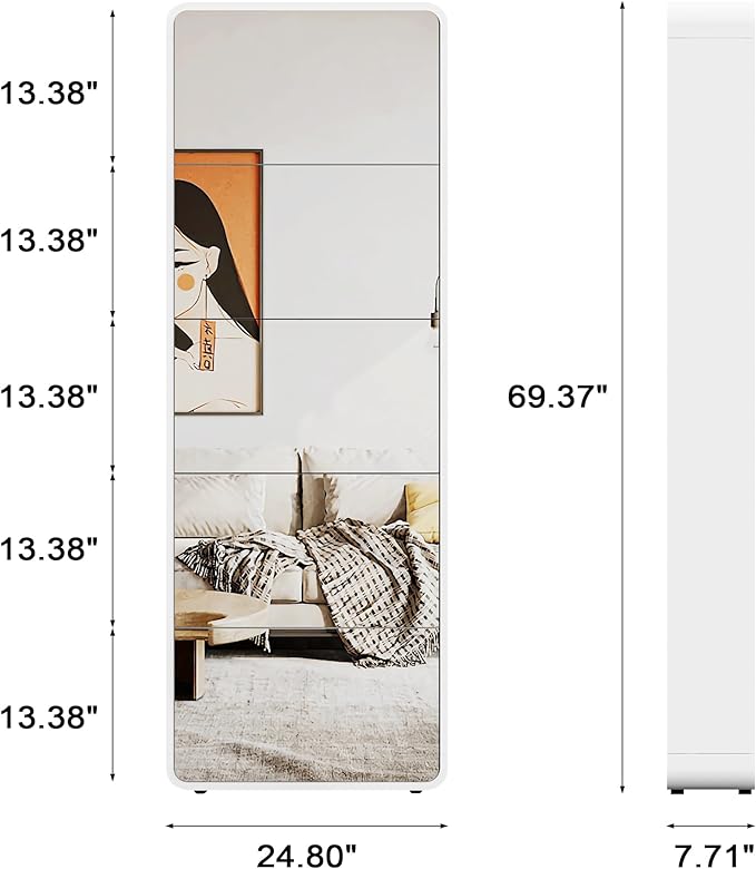 Mirror Shoe Storage Cabinet with 5 Flip Drawers, Freestanding Shoe Rack Cabinet, Narrow Hidden Shoe Organizer for Entryway, White | Real Glass Mirror | Fits Men's Size 15 | Entryway Organizer | Narrow Freestanding | Space-Saving | White
