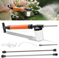 Adjustable Powder Duster with 4 FT Extension Pole, Manual Pump Sprayer for Diatomaceous Earth and Fine Garden Powder, Handheld Dispenser Tool for Home and Yard Maintenance (Orange)
