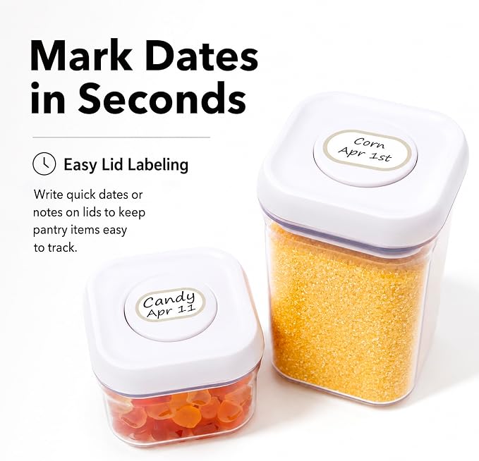 Waterproof Kitchen Labels for OXO POP Food Storage Containers and Home Organization, Pack of 64