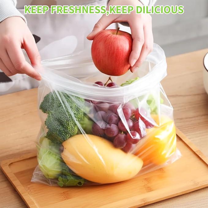 Food Storage Bags, 10" X 14" Plastic Produce Bag, Clear Plastic Bag for Food, Fruit, Meat, Vegetable, Refrigerator Storage, Kitchen, 800 Bags/Roll (2 Rolls)