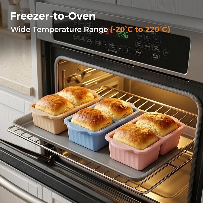 Silicone Freezer Trays with Lids, 2-Cavity Soup Molds with Reinforced Steel Rim, Versatile 1-Cup Per Compartment (5-Pack) for Broth, Sauce, Leftovers & Large Ice Cubes, Oven & Dishwasher Safe