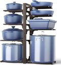 ORDORA Pots and Pans Organizer under Cabinet, 20.8" Height Heavy Duty 120LBS Pots Pans Organizer Rack for Cabinet 8-Tier Adjustable for Big Stockpots, Dutch Oven, Cast-iron Pan, Heavy Cookware, Bronze