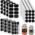 Segarty Spice Jars Labels, 272 Pcs Assorted Square Round Black Chalkboard Label Sticker with 1 Chalk Marker, Removable Blank Stickers to Write-on for Food Containers, Mason, Bottles, Storage Bin