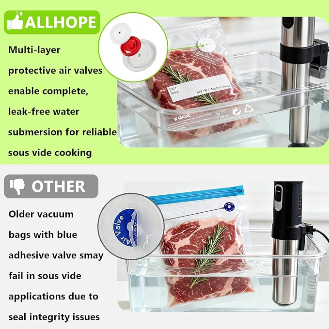Reusable Vacuum Sealer Bags for Food – 30 Pack 10.2 * 11 Inches, Leak-Proof & BPA-Free, Includes 3 Free Bag Clips, Ideal for Food Storage, Freezer & Handheld Vacuum Sealer Compatible | Leak-Proof