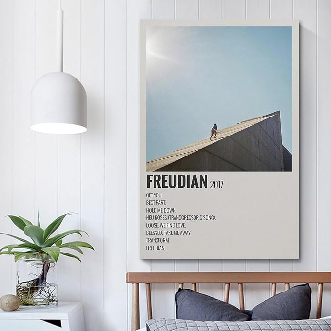 Daniel Caesar Poster Freud Canvas Poster Bedroom Modern Home Aesthetic Canvas Decoration Landscape Office Valentine's Day Birthday Gift 12x18inch(30x45cm) Unframe-style