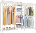 VIPEK Classic V6 Wire Garment Rack 5 Tiers Heavy Duty Clothes Rack for Hanging Clothes, Wardrobe Racks Compact Large Metal Clothing Racks Freestanding Closet Storage Racks, Max Load 850LBS, White