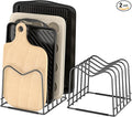 ORDORA 2 Pack Cutting Board Holder Stand Rack Organizer for Cabinet, 5mm Wire Storage Rack for Countertop, Baking Cookie Sheet Pan Organizer inside Cabinet, Chopping Board Holder for Pots and Skillets