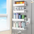 HuggieGems Magnetic Water Bottle Holder for Refrigerator, Cup Holder Organizer for Stanley and Tumbler for Kitchen, 4 Pack, White