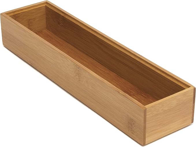 Lipper International 8182S Bamboo Wood Stacking Drawer Organizer Box, 3" x 12"