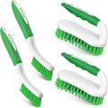 SetSail Scrub Brush, Heavy-Duty Scrub Brushes for Cleaning, Green 4 Pack | Heavy-Duty Scrub Brushes for Cleaning Shower, Bathroom, Carpet, Kitchen and Bathtub Scrubber - 4 Pack