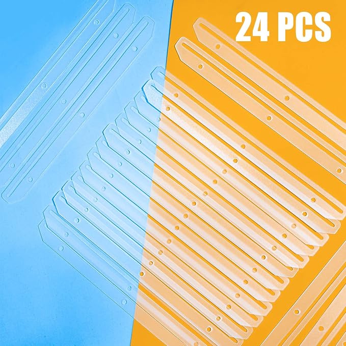 24Pcs 3 Hole Punched Magazine Holders, 3 Ring Binder Insert Strips, White | Punch-Free for Magazines, Magazine Organizer