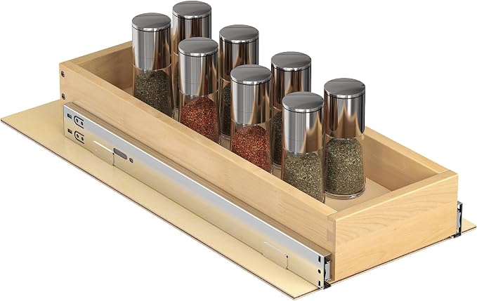 Pull Out Cabinet Organizer, 8" W x 21" D | Soft Close Pull Out Drawers for Cabinets with Heavy Duty Slides, Wood Slide Out Drawers for Kitchen Cabinets