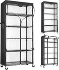 Wire Shelf Rack with 600D Oxford Cover & Wheels, 30"W x 14"D x 72"H | 6-Tier Heavy Duty Wire Shelving with Wheels, Waterproof & Dustproof Shelf Cover for Kitchen, Pantry & Laundry Room