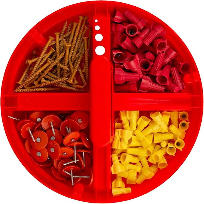 Bucket Boss - Super Stacker Small Parts Organizer, Bucket Organization (15054), Red (Pack of 6)