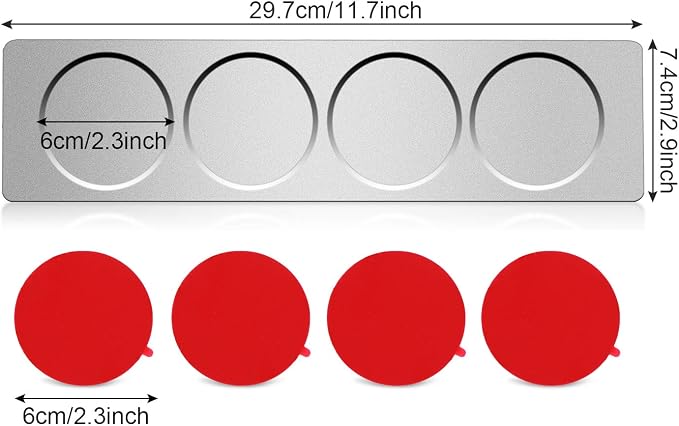 Chengu 3 Pieces Magnetic Spice Rack Stainless Steel Wall Plate Base Wall Mounted Base Under Cabinet Spice Rack for Home Magnetic Spices Jars Container Metal Panels Sticks Kitchen Supplies Camper Stove