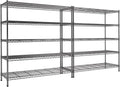 AIRAJ 5 Tier Wire Shelving | 46” W Rolling Wire Rack with Wheels | 3000 LBS Metal Shelving | Storage Shelves Heavy Duty | Garage Shelving Units and Storage | Adjustable Layer Height | 46”W×16”D×72”H