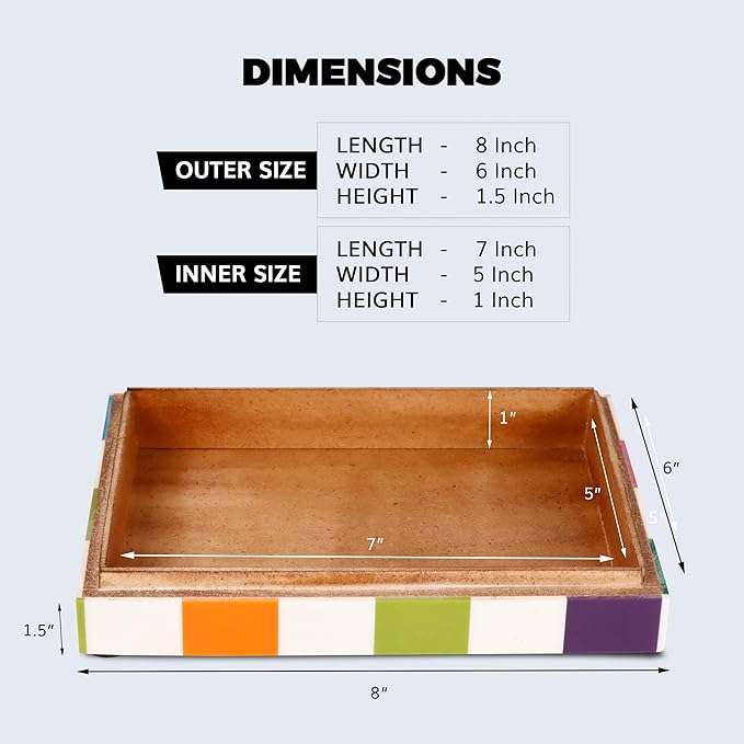 Handicrafts Home Decorative Box 8x6 – Photo Storage Box, Jewelry Organizer, Modern Decorative Storage Box with Lid, Bohemian Table Décor, Vintage Keepsake Box for Shelf or Coffee Table Décor