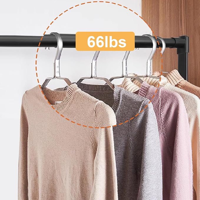 Pull Down Closet Rod for Hanging Clothes, Wardrobe Lift Rail Aluminum Alloy Organizer, Side Mounted Closet Rod for Kitchen Bedroom High Cabinets, 66 lbs Load Capacity (Black, 25.6"-33.4")